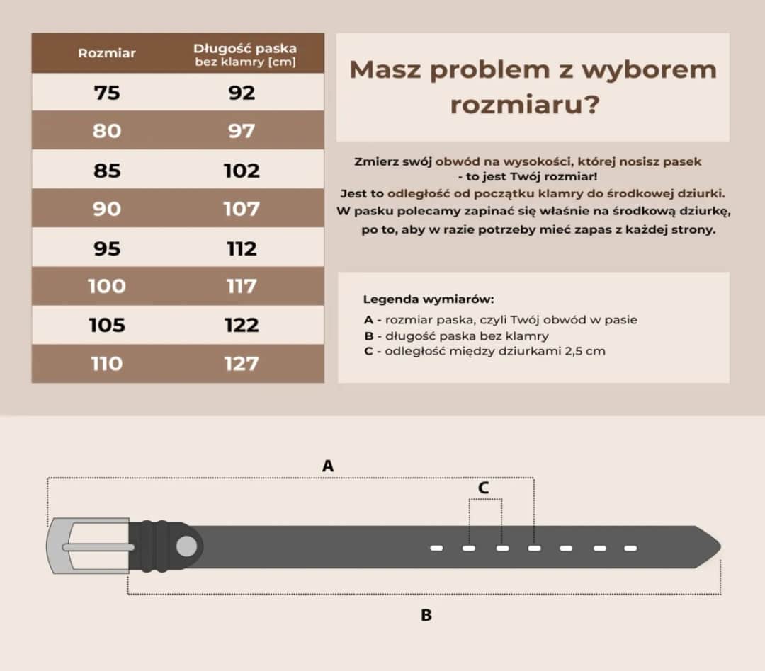Pasek 90 cm: Jak dobrać idealny rozmiar damski? Poradnik